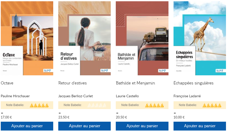 Les avis sur les ouvrages de la librairie Nombre7